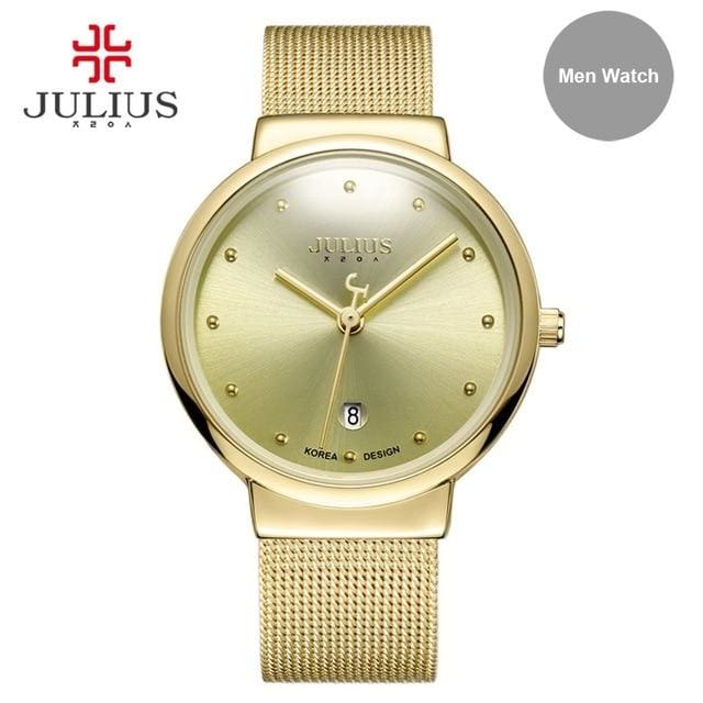 julius relogio feminino stainless steel watch gold men