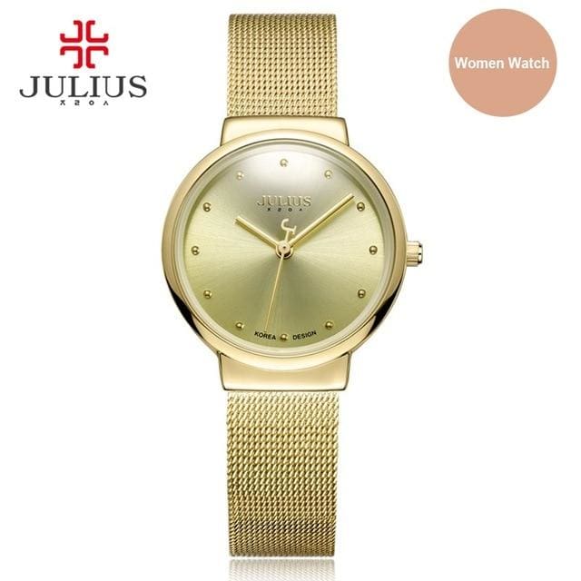 julius relogio feminino stainless steel watch gold women