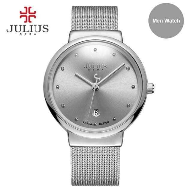 julius relogio feminino stainless steel watch silver men
