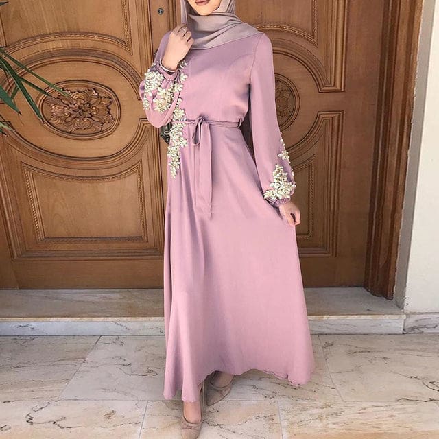 Kaftan Dubai Abaya Muslim Women Dress Pink / XL HIJAB & BURKA
