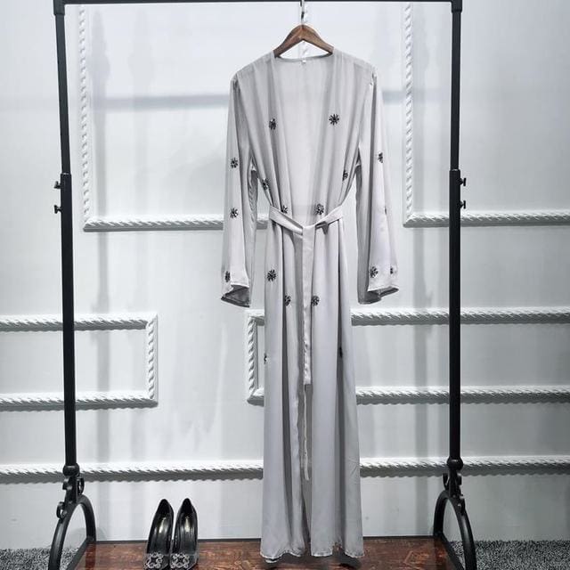 Kimono Kaftan Dubai Muslim Women Abaya Gray Cardigan / XL HIJAB & BURKA