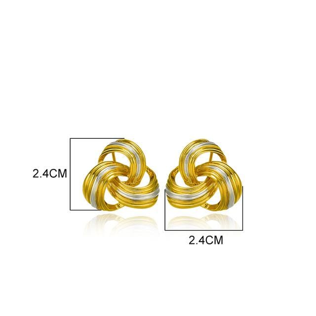 knot french clip stud earrings for women gold-color