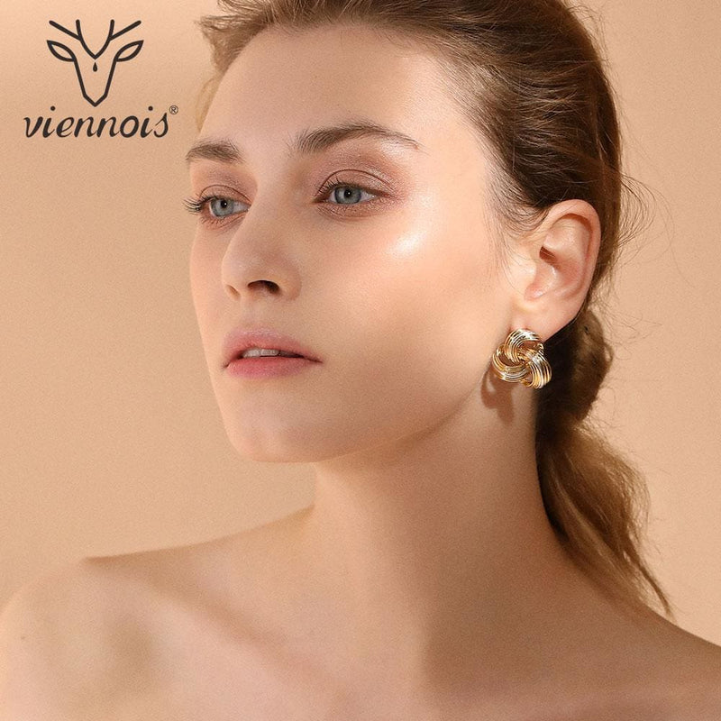 knot french clip stud earrings for women