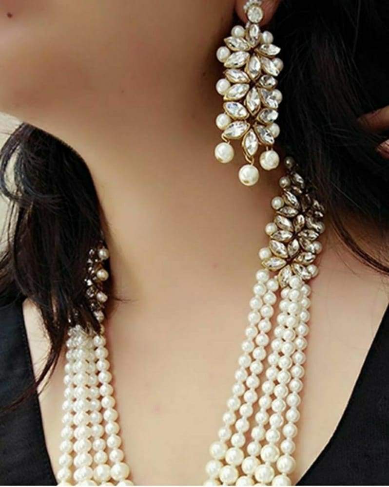 kundan indian bollywood pearl wedding valentine special jewelry necklace set