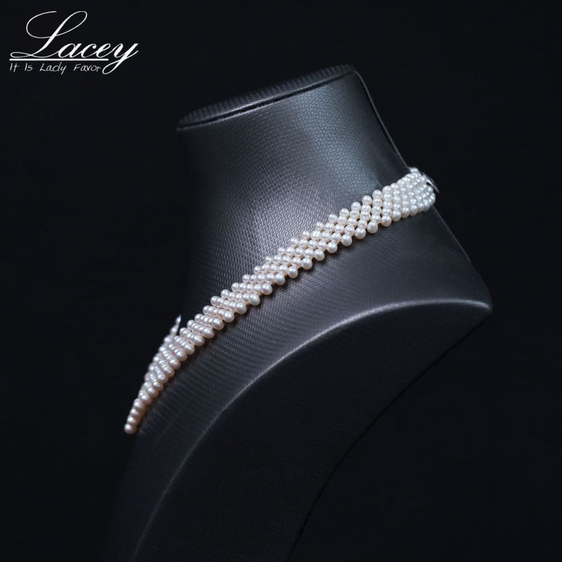 lacey fine freshwater pearl choker necklace