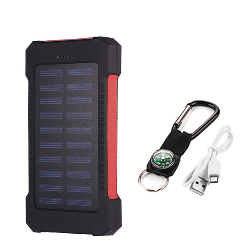 Large Capacity Dual USB 10000mAh Waterproof Solar Power Bank With LED Flashlight Cell Phone Accessories