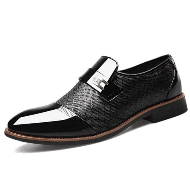 leather embossing luxury fashion wear-resistant non slip men shoes