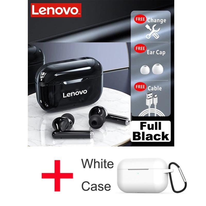 lenovo lp1 tws bluetooth 5.0 wireless headset lp1 full bla case wh