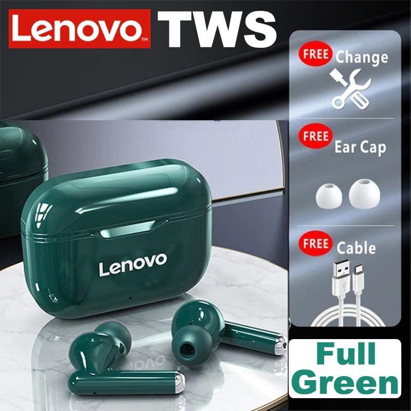 lenovo lp1 tws bluetooth 5.0 wireless headset lp1 full green