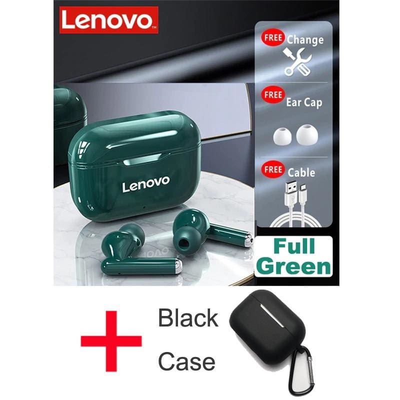 lenovo lp1 tws bluetooth 5.0 wireless headset lp1 green case black