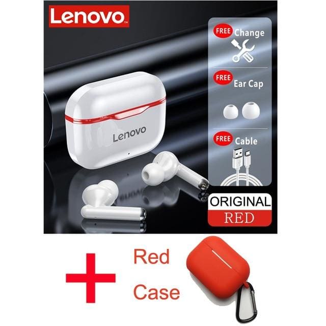 lenovo lp1 tws bluetooth 5.0 wireless headset lp1 red case red
