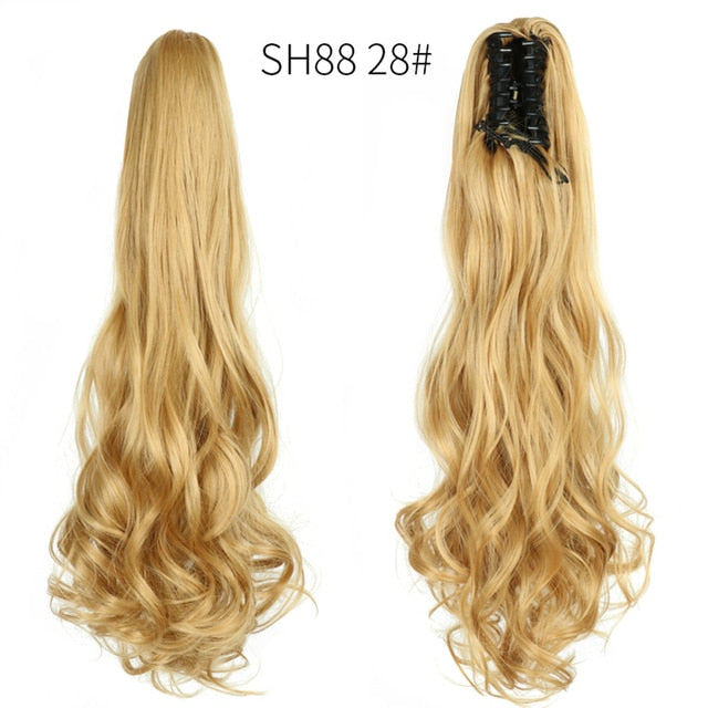 Synthetic Claw Jaw Clip On Ponytail Hair Extension