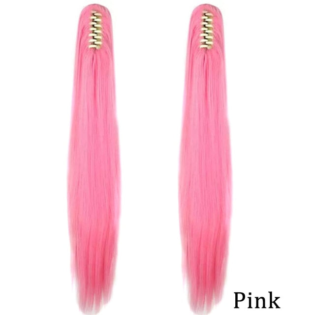 Synthetic Claw Jaw Clip On Ponytail Hair Extension