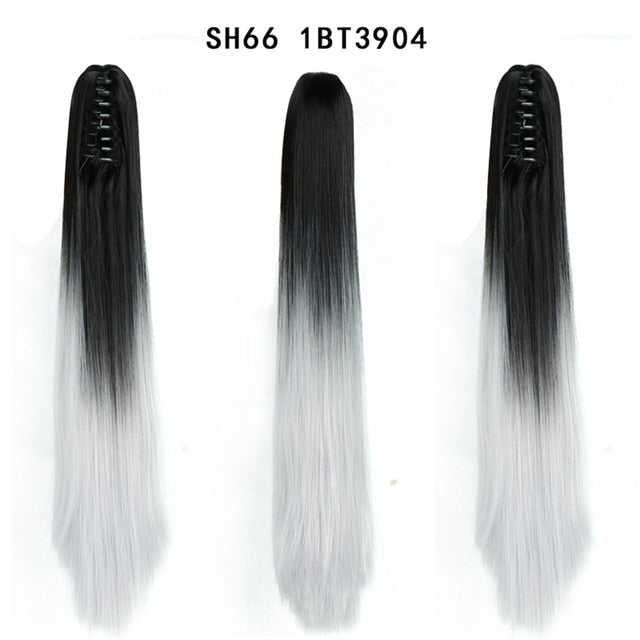 Synthetic Claw Jaw Clip On Ponytail Hair Extension