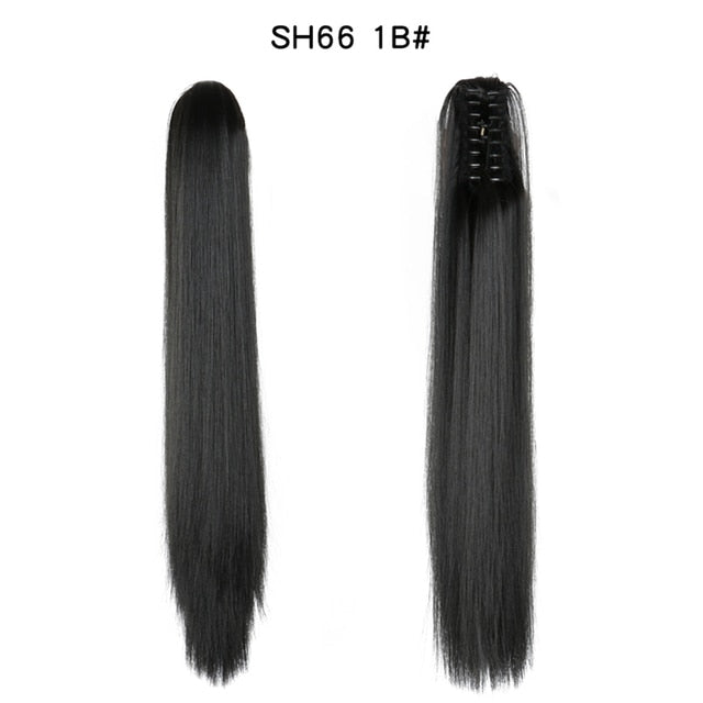 S-noilite One Piece Ponytail Hair Extension – Jaw Clip, Synthetic, Multi-Color – Auburn, Blonde, Brown, Gray, Red, Silver, Black, Purple, White