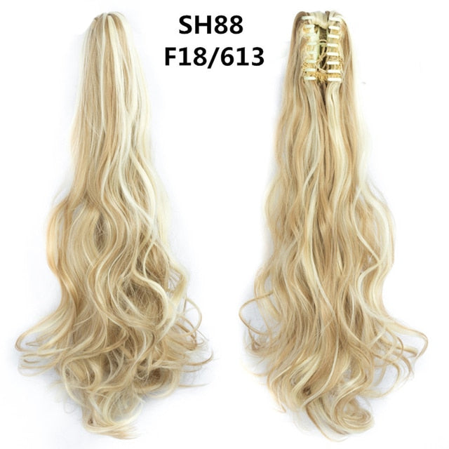 Synthetic Claw Jaw Clip On Ponytail Hair Extension