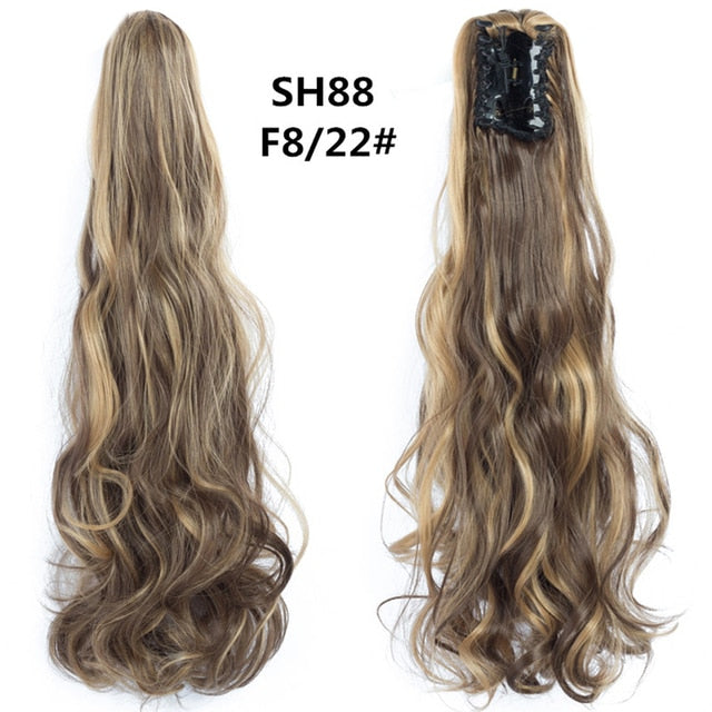 Synthetic Claw Jaw Clip On Ponytail Hair Extension