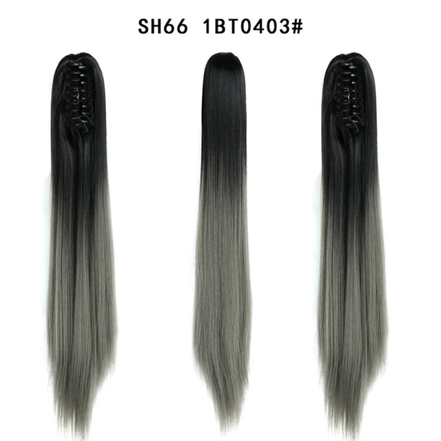 Synthetic Claw Jaw Clip On Ponytail Hair Extension