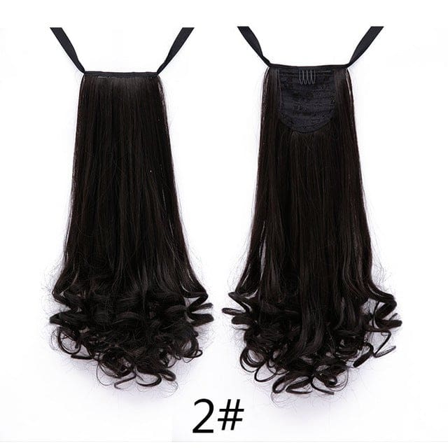 long curly synthetic ponytail hair extensions heat resistant