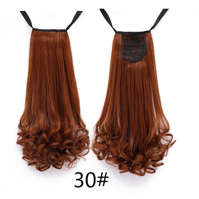 long curly synthetic ponytail hair extensions heat resistant