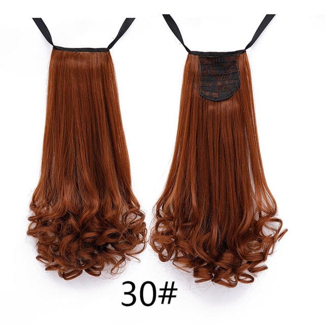 long curly synthetic ponytail hair extensions heat resistant