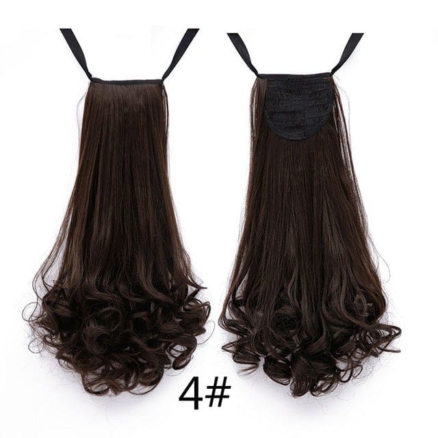 long curly synthetic ponytail hair extensions heat resistant