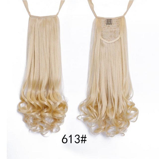 long curly synthetic ponytail hair extensions heat resistant