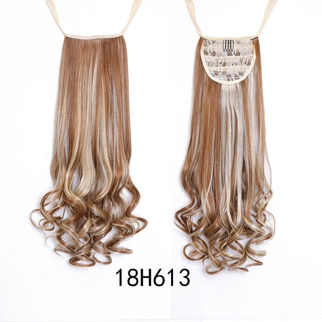 long curly synthetic ponytail hair extensions heat resistant