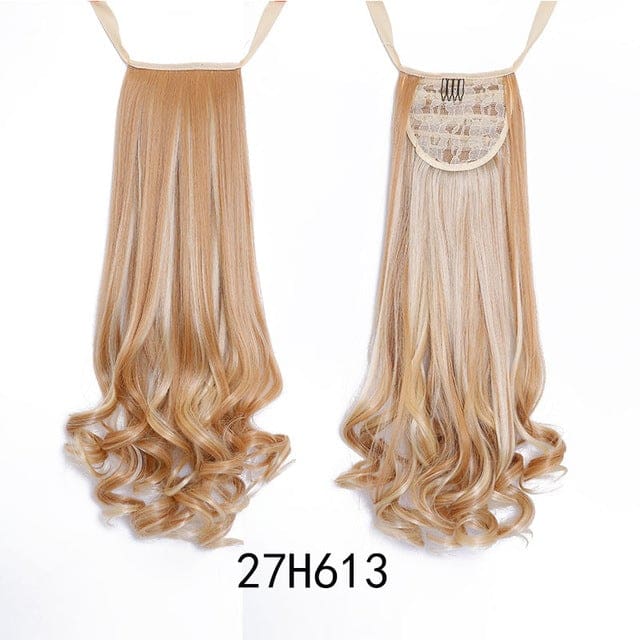 long curly synthetic ponytail hair extensions heat resistant