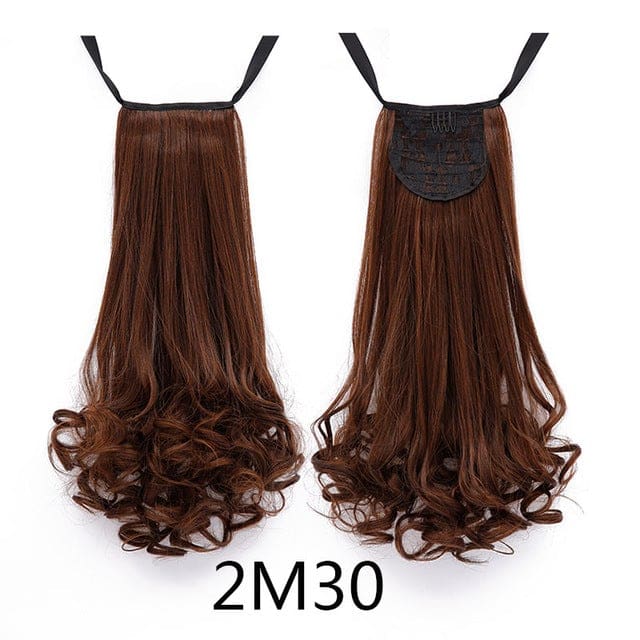 long curly synthetic ponytail hair extensions heat resistant