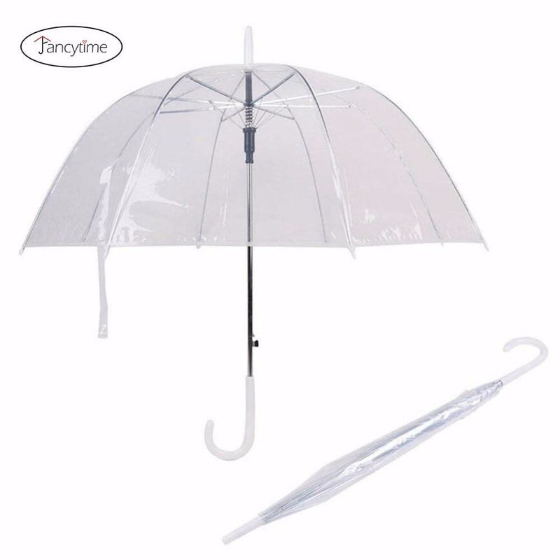 long handle transparent automatic umbrella