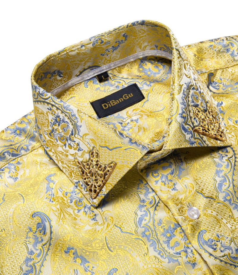 Long Sleeve Formal Button Men Business Dress Shirt CY-2014-XZ0014 / XL SHIRT