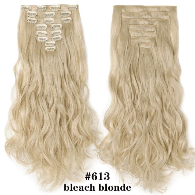 long synthetic heat resistant hair extension bleach blonde / 24inches