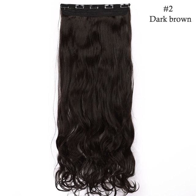 long wavy synthetic natural clip in one piece hair extension