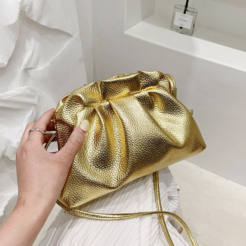 luxurious gold cloud bag for women