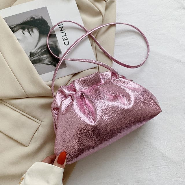 luxurious gold cloud bag for women pink