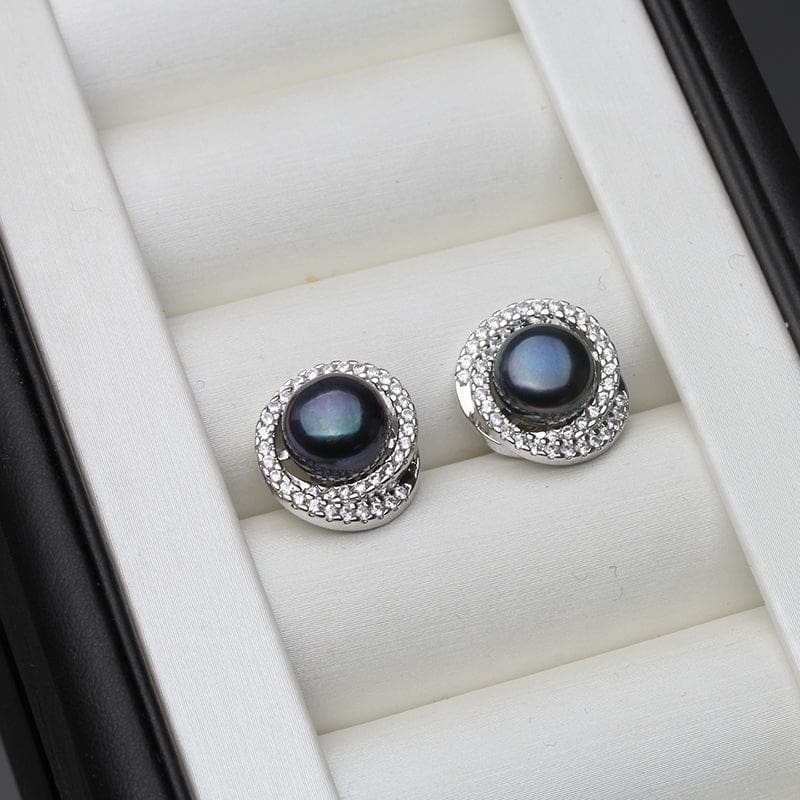 luxurious natural pearl stud earrings for women