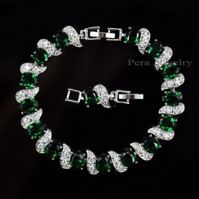 luxury 925 sterling cubic zirconia bridal jewelry green
