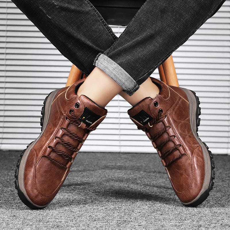 luxury brand casual breathable leisure leather men shoes