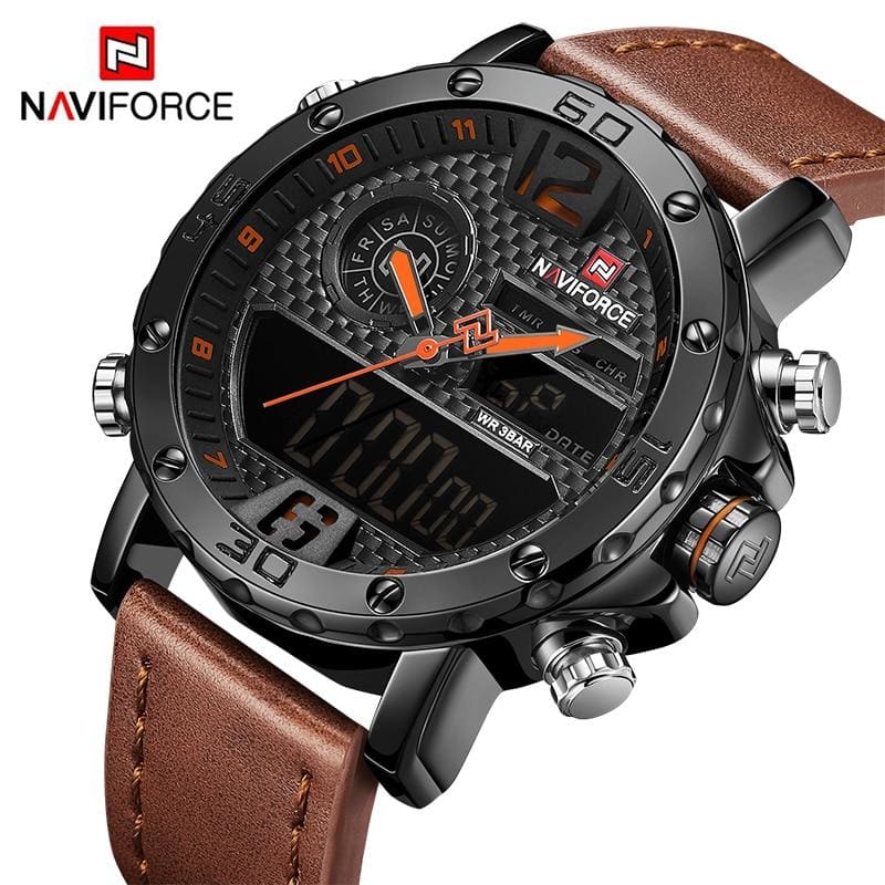 luxury brand men leather sports watches