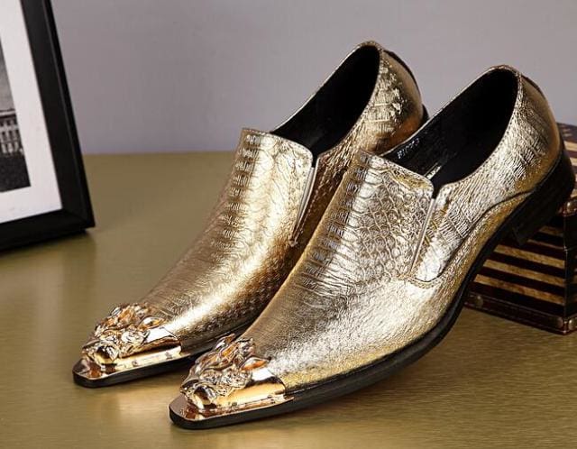 zobairou sapato social gold men dress shoes slipon luxury patent leather elegant business formal oxford shoes for men