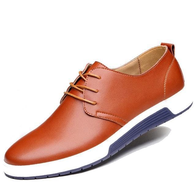 luxury brand pu leather men trendy flat shoes