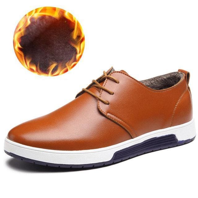 luxury brand pu leather men trendy flat shoes