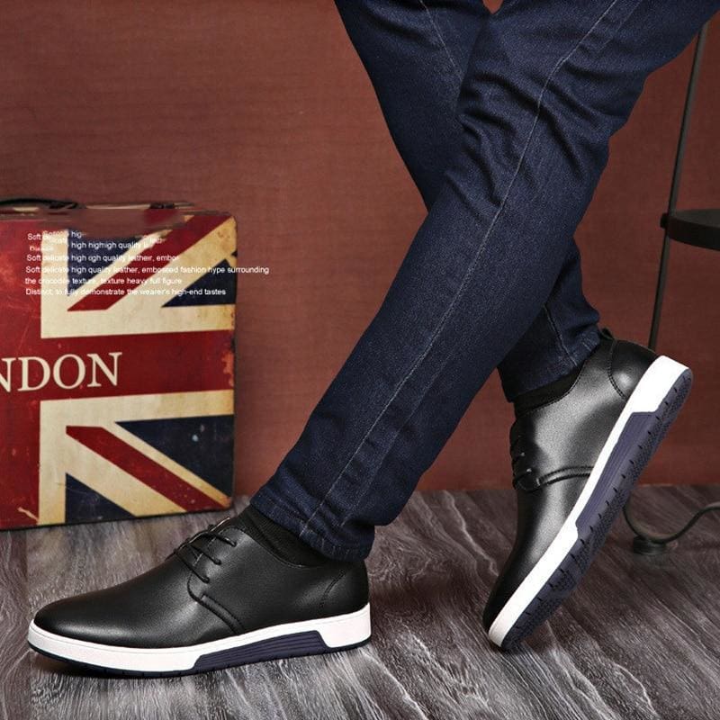 luxury brand pu leather men trendy flat shoes