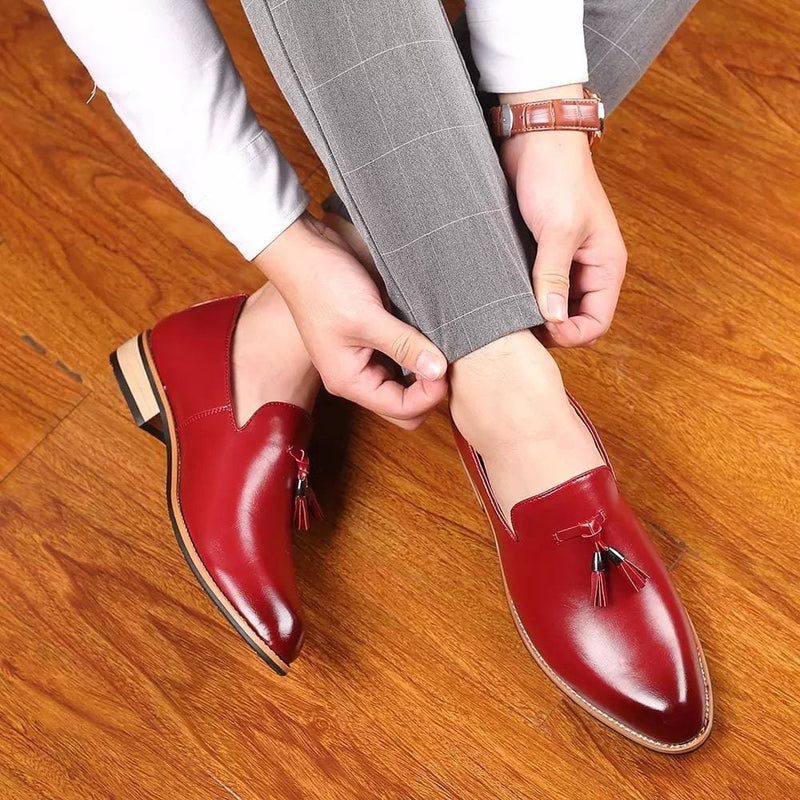 luxury brand pu pointed toe dress shoes
