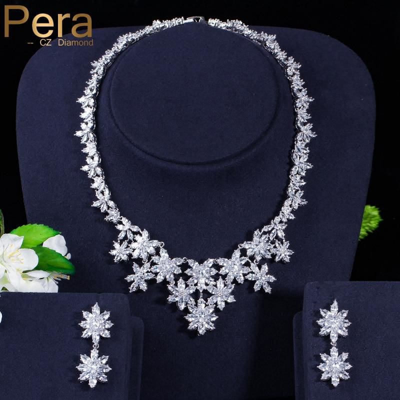 luxury bridal wedding cz jewelry set