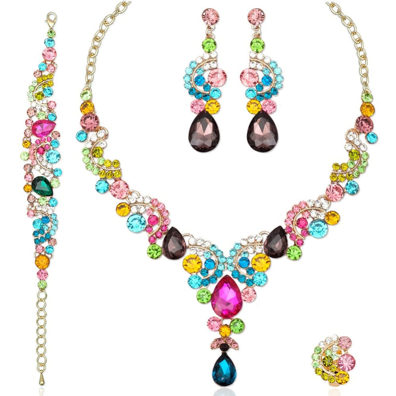 luxury crystal elegant women party jewelry