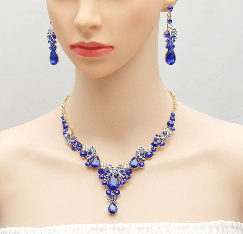 luxury crystal elegant women party jewelry