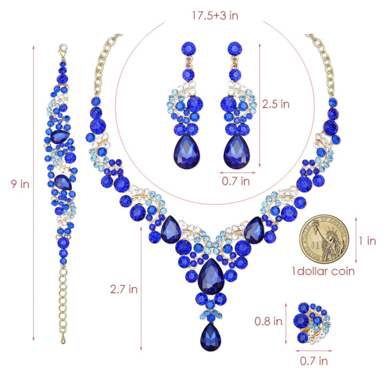 luxury crystal elegant women party jewelry