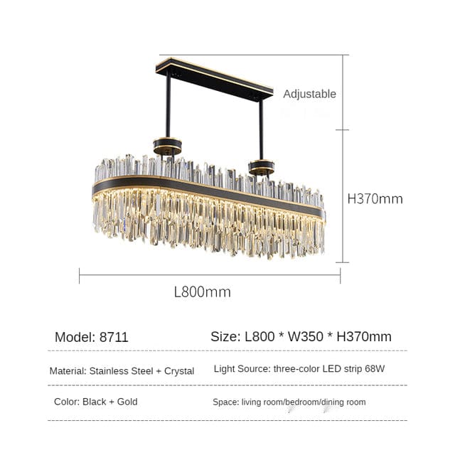 luxury crystal oval designed chandelier